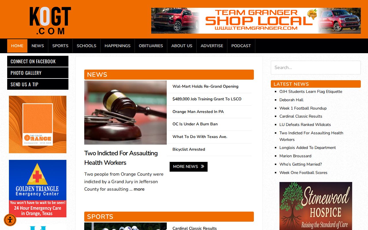 Orange County crime news outlet KOGT local-news landing page
