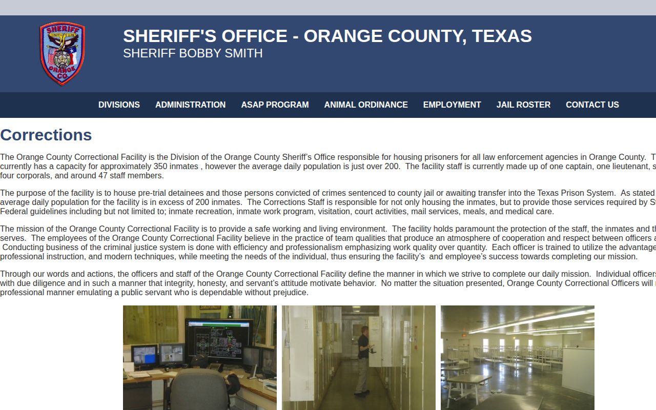 Orange County Correctional Facility booking and custody information